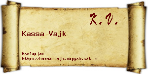 Kassa Vajk névjegykártya